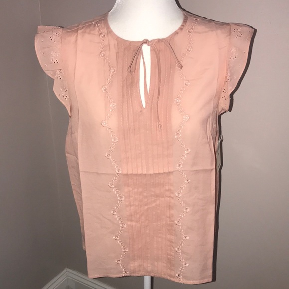Lucky brand flutter ruffle eyelet top new medium - Picture 7 of 16